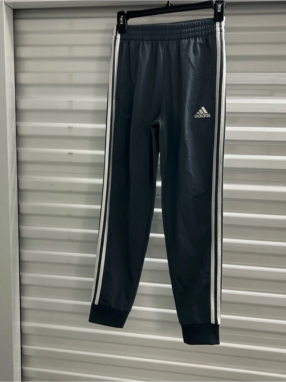adidas Kids Black Joggers with White Three-Stripes